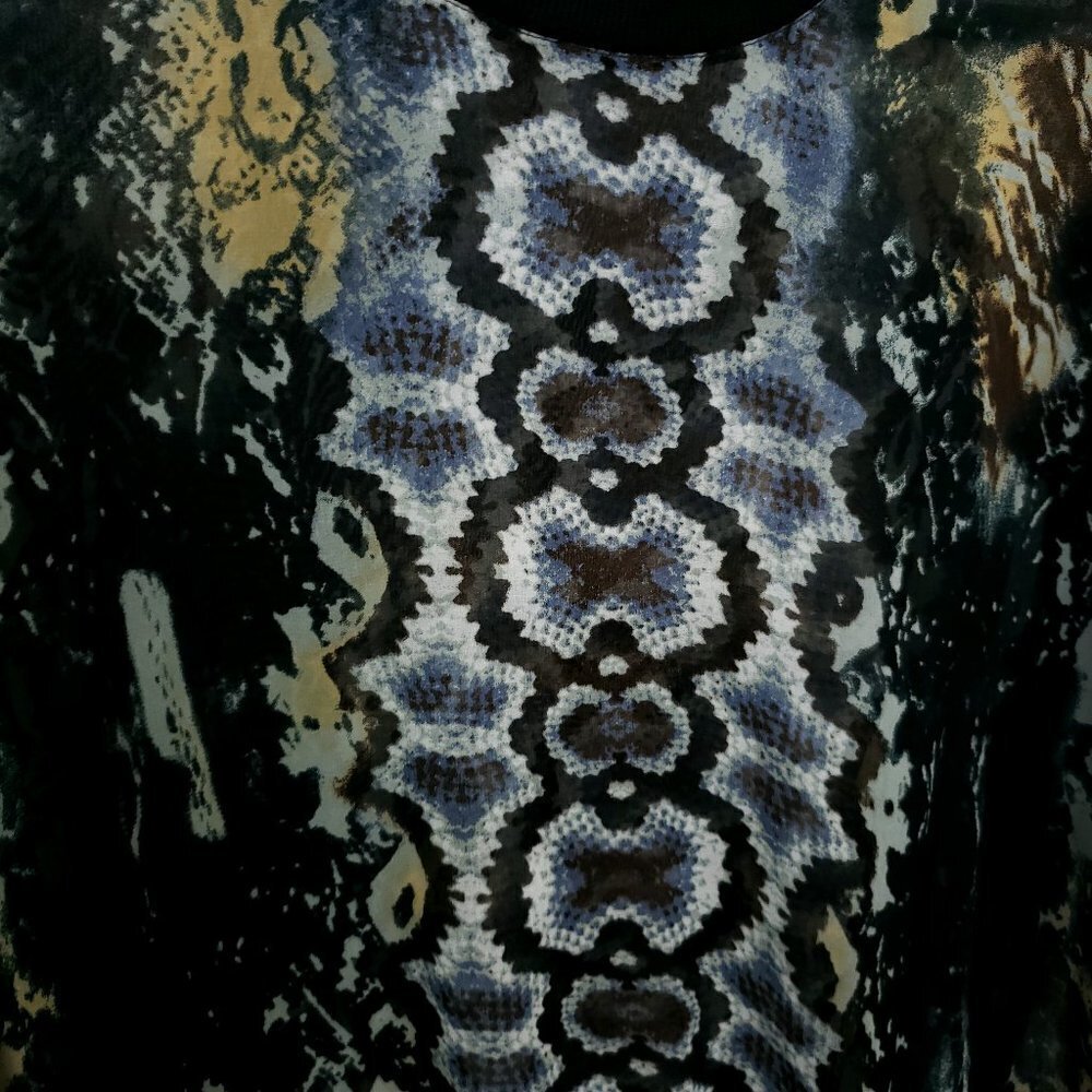 Cabi "Dressed Up Sweatshirt" Sheer Python Size M - image 6